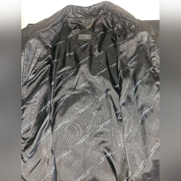 Vintage Pelle Women's Black Leather Button-down Jacket Size M - Picture 5 of 10